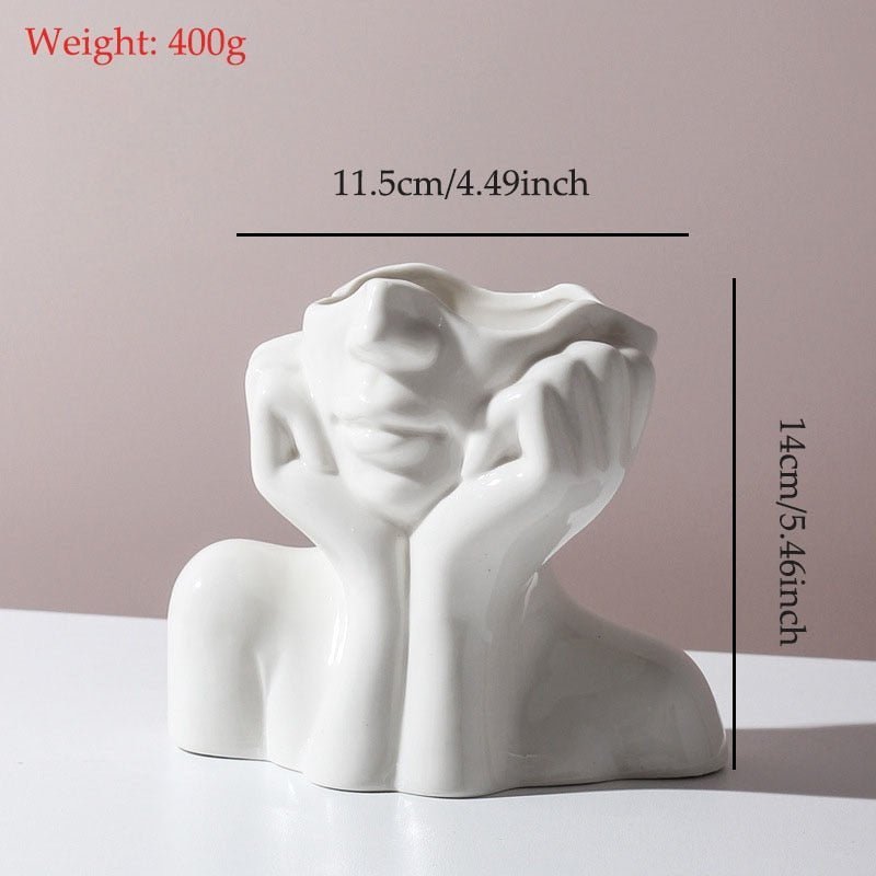 Nordic Ceramic Simulation Human Body Art Vase and Sculpture for Decor 