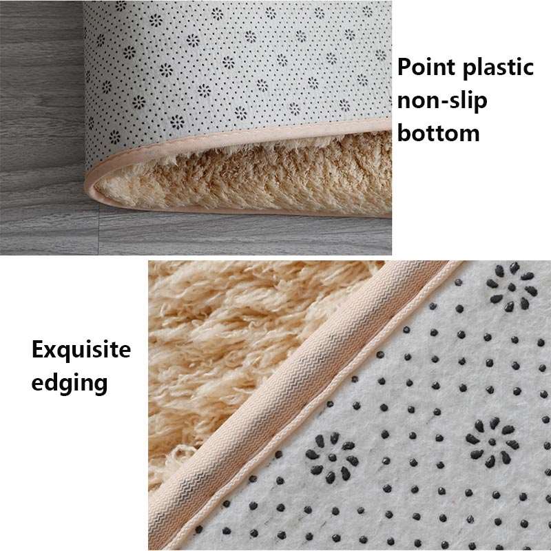 Nordic Fluffy Carpet For Bedroom & Anti - slip Soft Door Mat 