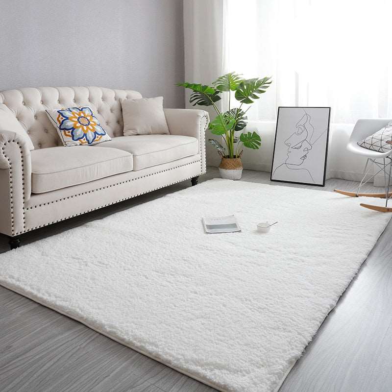 Nordic Fluffy Carpet For Bedroom & Anti - slip Soft Door Mat 