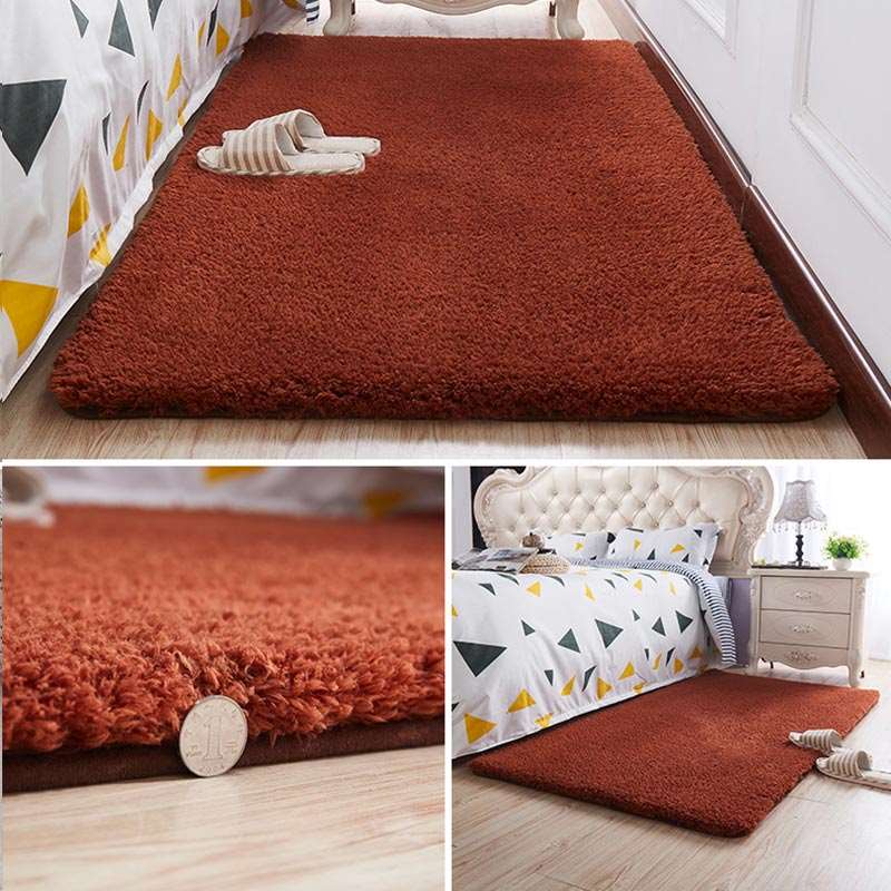 Nordic Fluffy Carpet For Bedroom & Anti - slip Soft Door Mat 