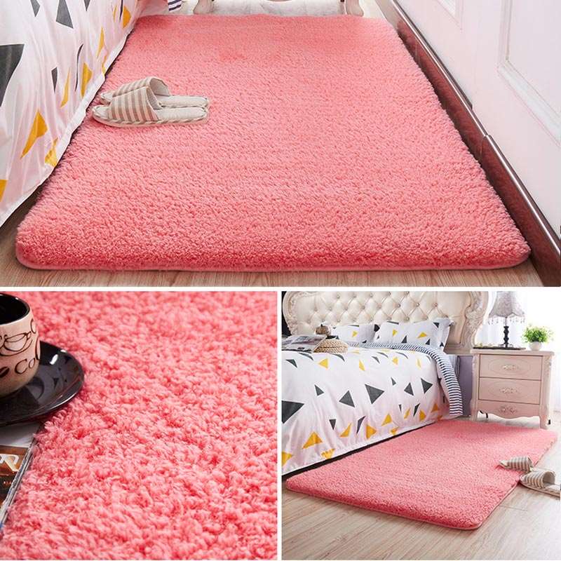 Nordic Fluffy Carpet For Bedroom & Anti - slip Soft Door Mat 