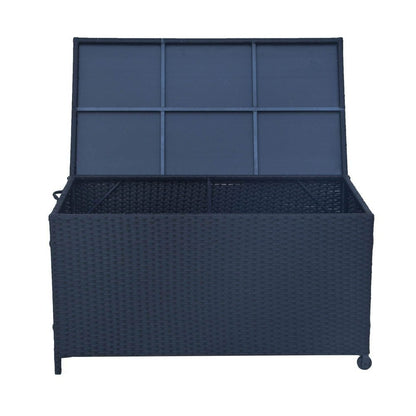 Outdoor PE Wicker Storage Box Garden 320L - Black 