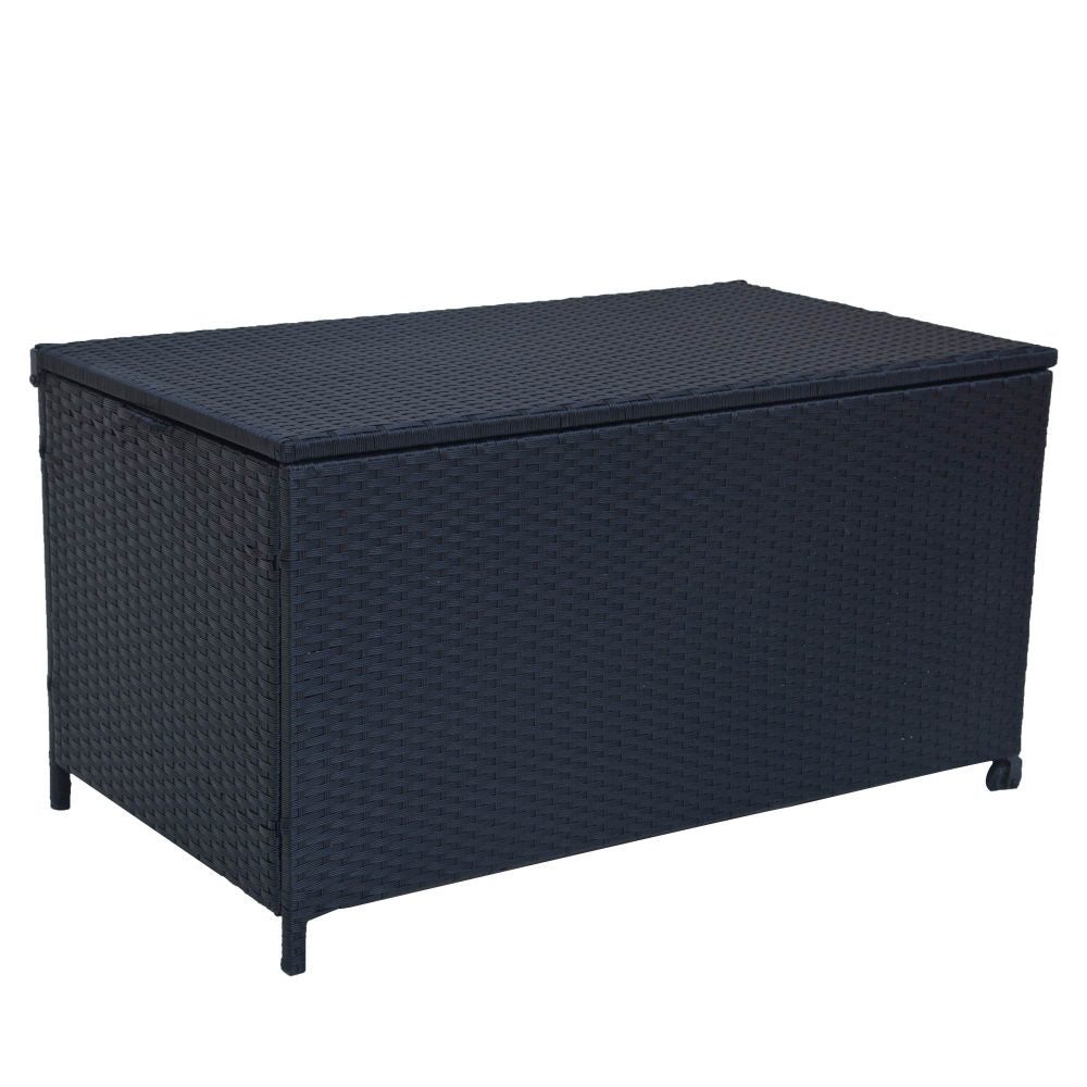 Outdoor PE Wicker Storage Box Garden 320L - Black 