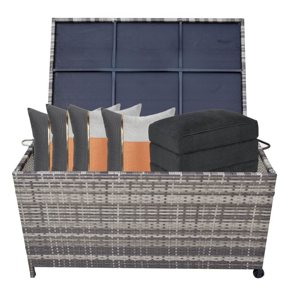 Outdoor PE Wicker Storage Box Garden 320L - Grey 