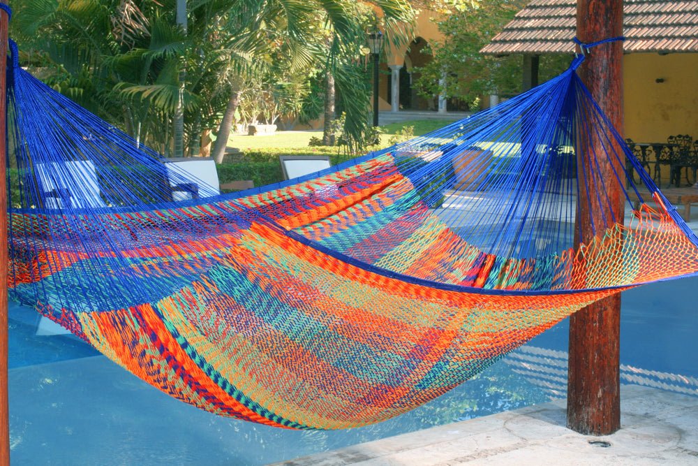 Outdoor undercover cotton Mayan Legacy hammock Family size Mexicana 