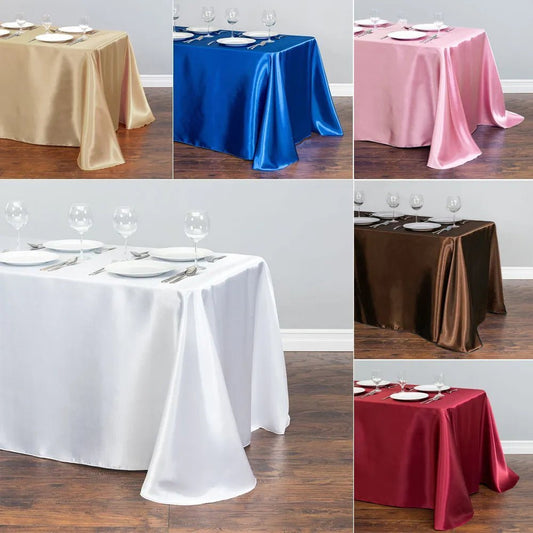 Satin/Polyester Rectangular Tablecloth: Birthdays, Christmas, Home Party Decor & Wedding 