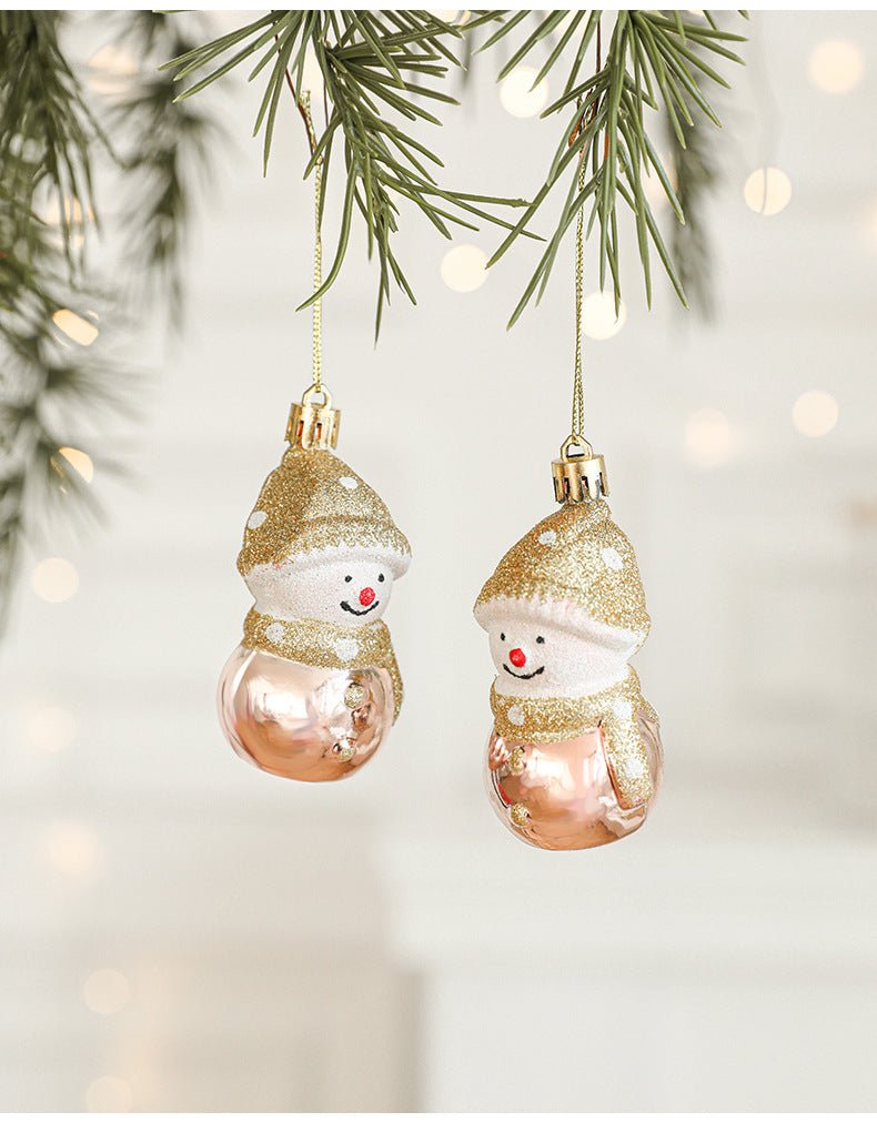 Set of 10 Christmas Ornaments - Gold & Rose Gold Holiday Tree Decorations - casaculinary