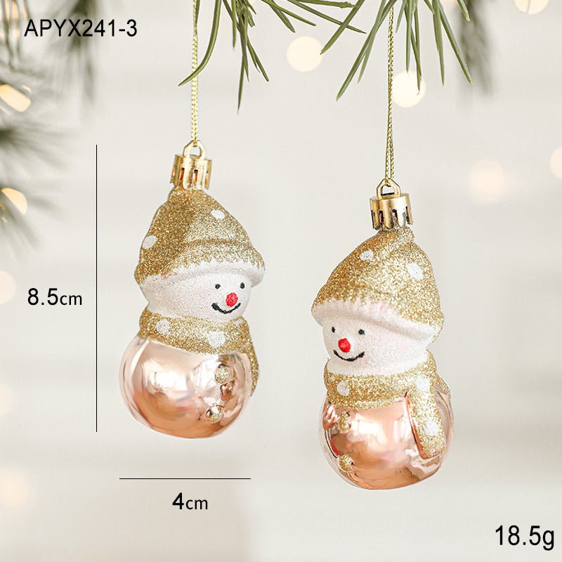 Set of 10 Christmas Ornaments - Gold & Rose Gold Holiday Tree Decorations - casaculinary