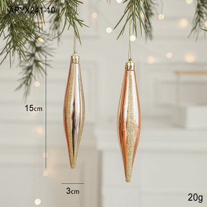 Set of 10 Christmas Ornaments - Gold & Rose Gold Holiday Tree Decorations - casaculinary