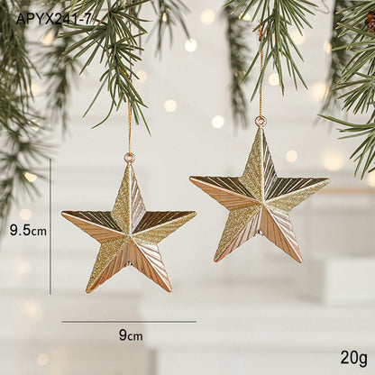 Set of 10 Christmas Ornaments - Gold & Rose Gold Holiday Tree Decorations - casaculinary