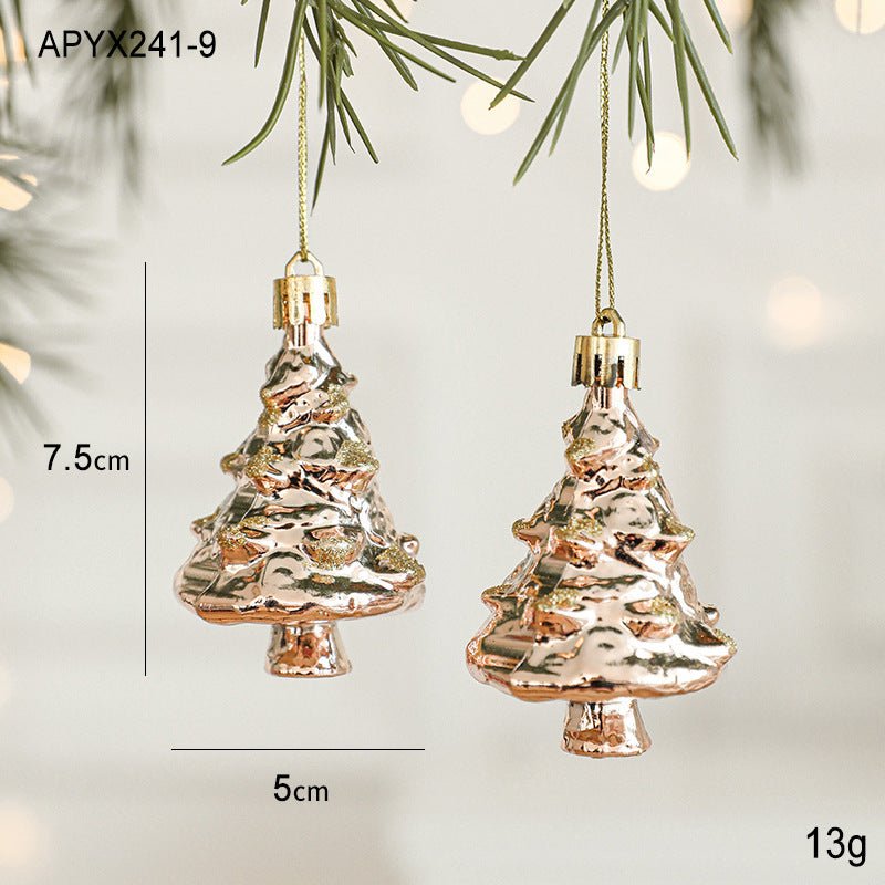 Set of 10 Christmas Ornaments - Gold & Rose Gold Holiday Tree Decorations - casaculinary