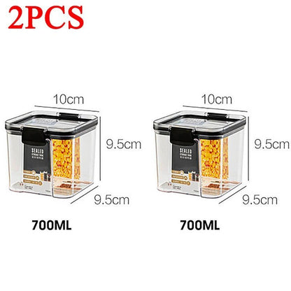 Sets of Stackable Kitchen Sealed Plastic Food Storage Jar 