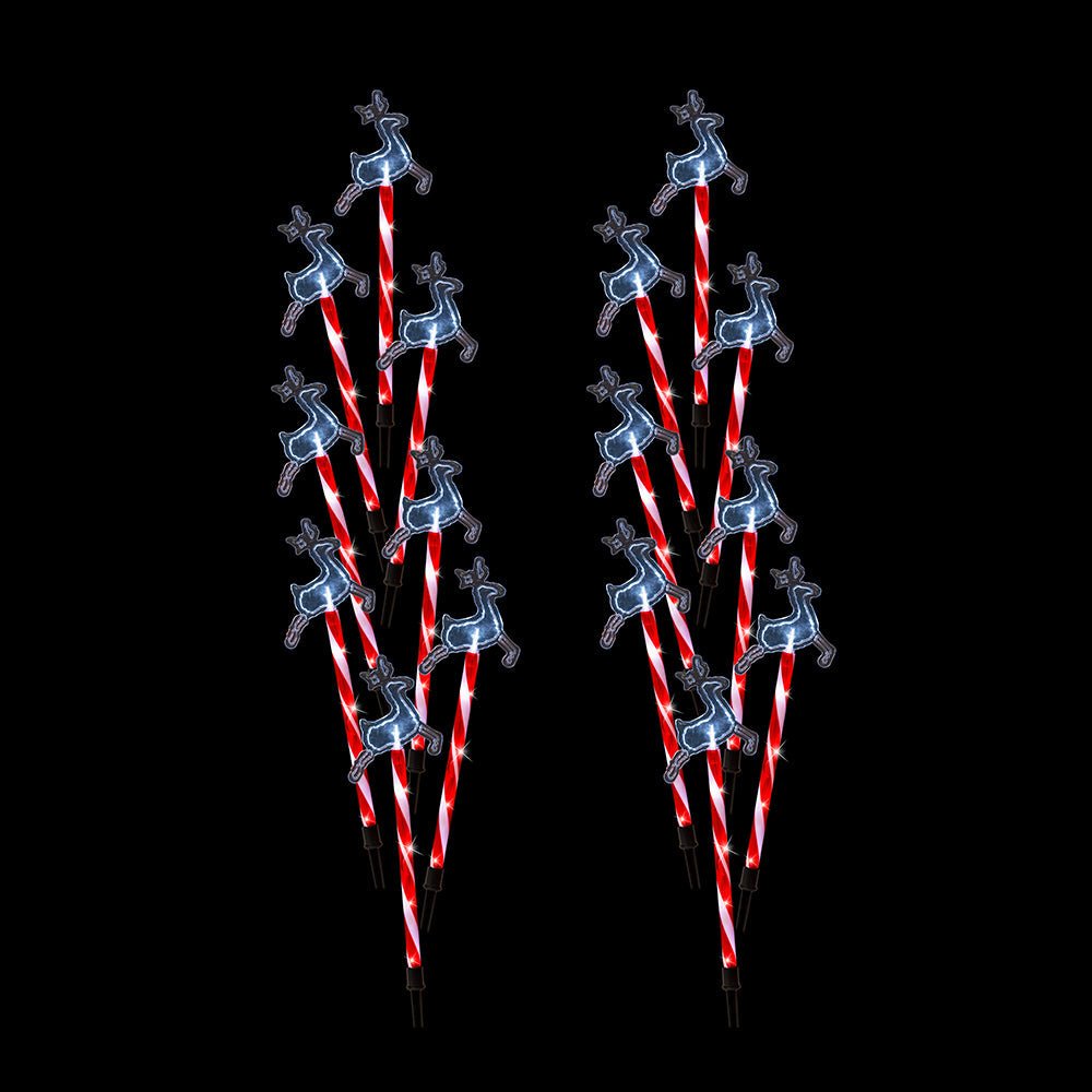 Solar LED Path Lights Reindeer – 8 Pack Cool White - casaculinary