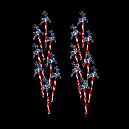 Solar LED Path Lights Reindeer – 8 Pack Cool White - casaculinary