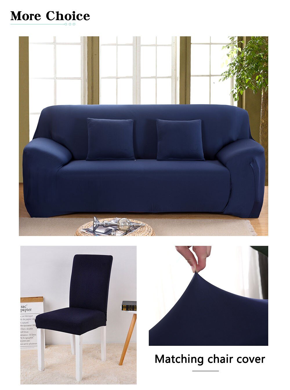 Solid Color Sofa: Big Elasticity Stretch Couch Cover for Convenience 