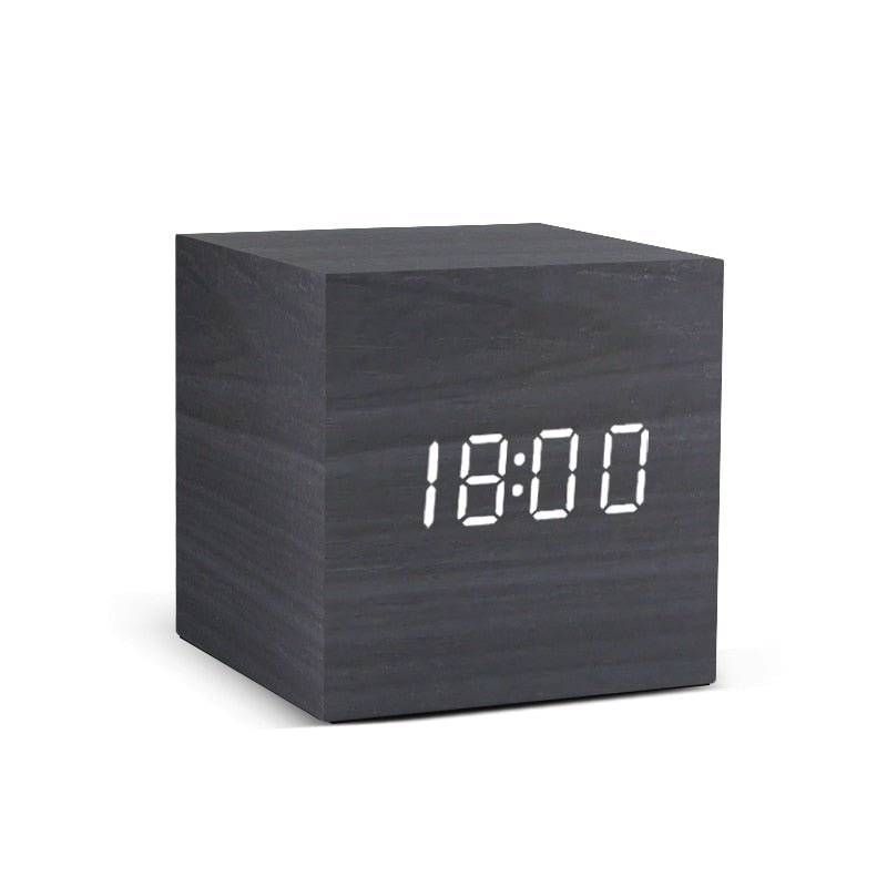 Voice Control LED Alarm Clock: Wooden Watch Digital Wood Table Desperado Clock 