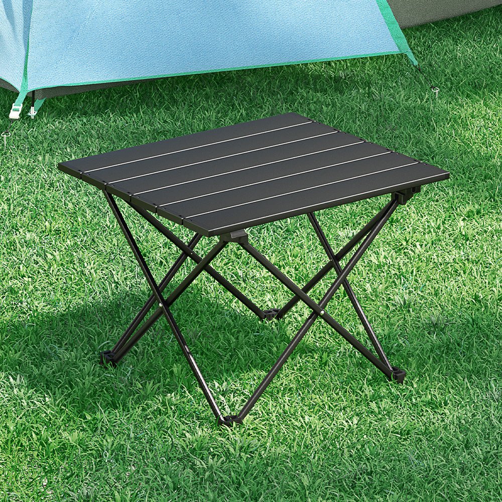 Weisshorn Folding Camping Table 40CM Roll Up Outdoor Picnic BBQ Aluminium Desk 