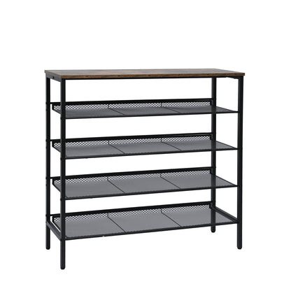 YES4HOMES 5 - Tier Medium Shoe Rack Shelf Stand Flat & Slant Adjustable Storage Organizer 