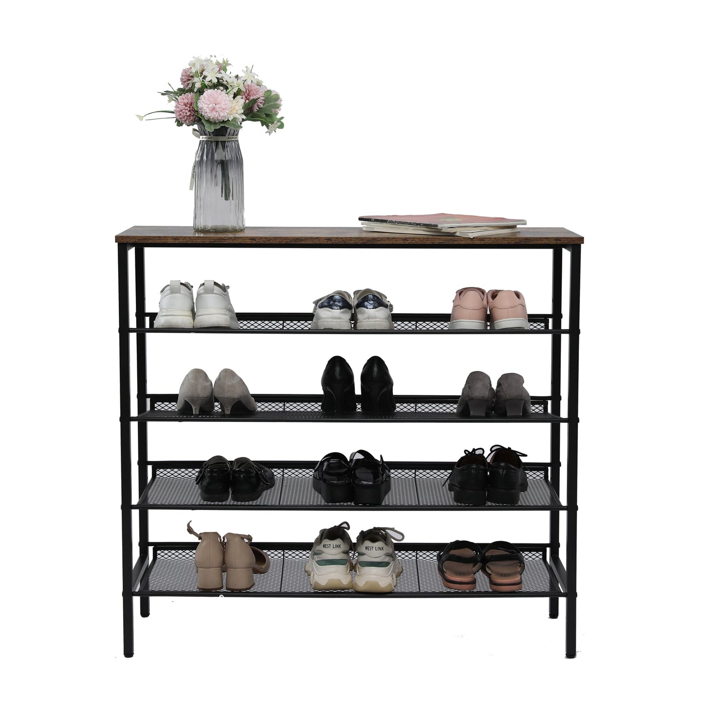 YES4HOMES 5 - Tier Medium Shoe Rack Shelf Stand Flat & Slant Adjustable Storage Organizer 