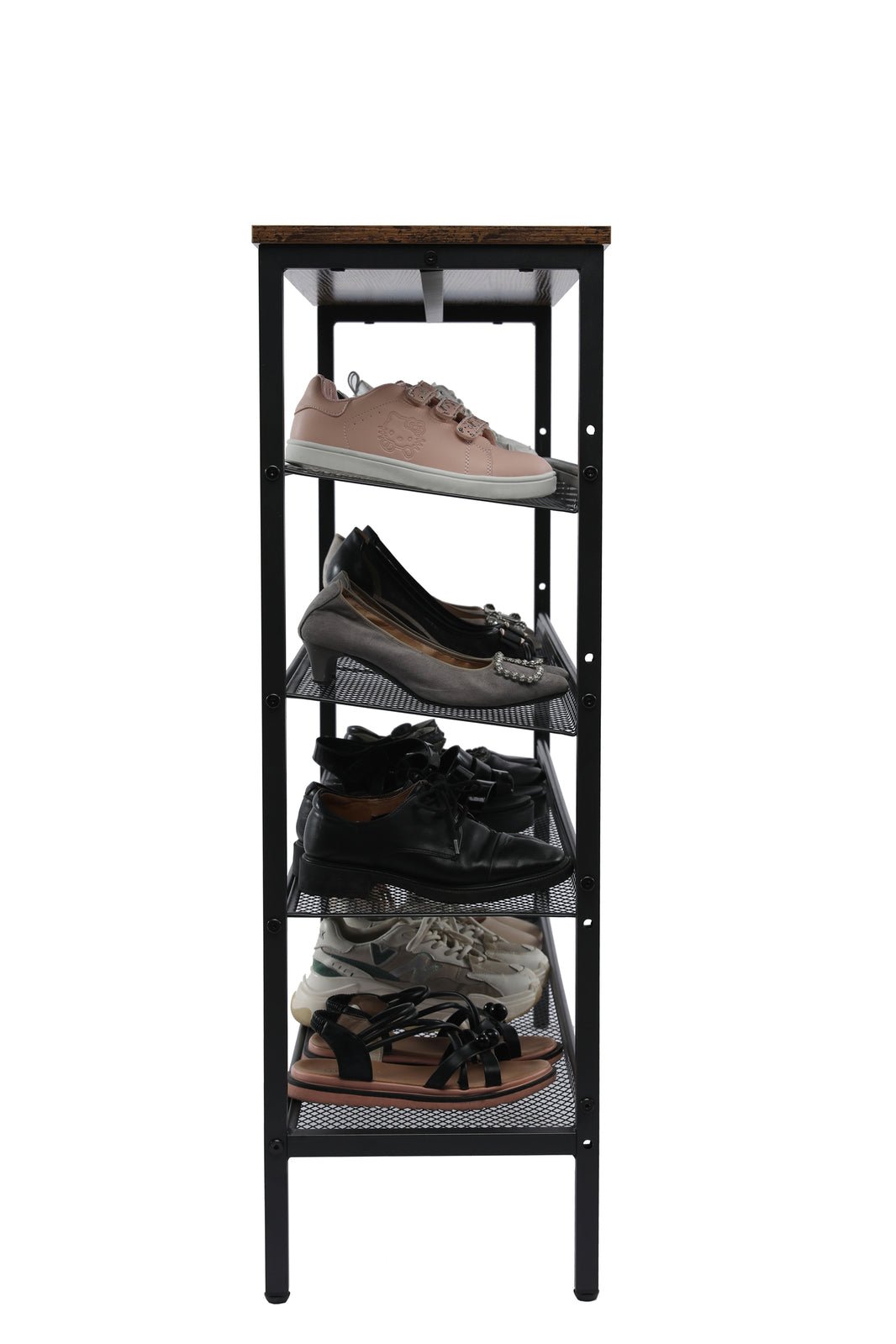 YES4HOMES 5 - Tier Medium Shoe Rack Shelf Stand Flat & Slant Adjustable Storage Organizer 